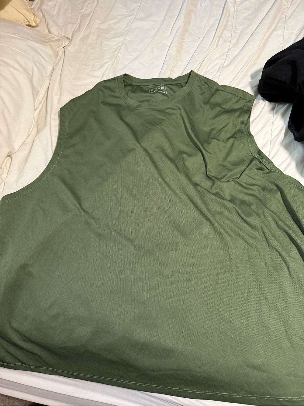Men's Sleeveless Crewneck Tank Top in Olive Green